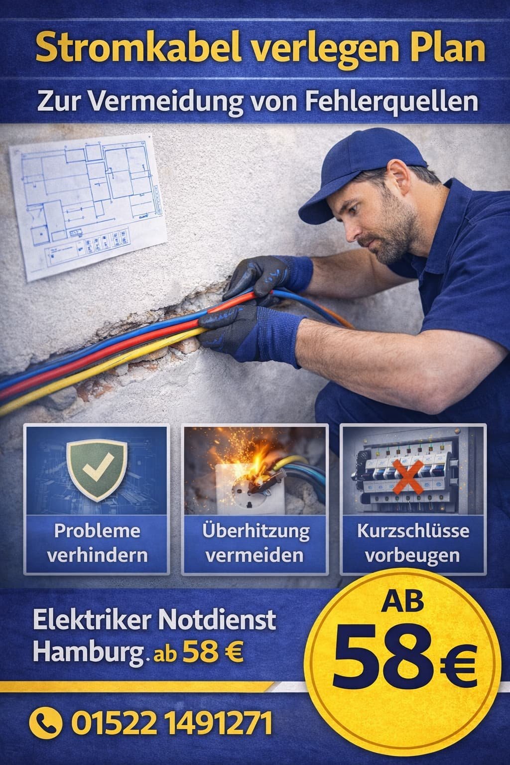 stromkabel verlegen plan