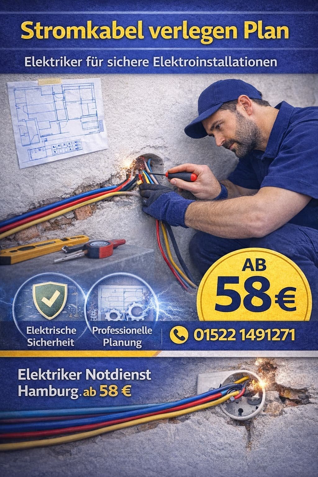 stromkabel verlegen plan