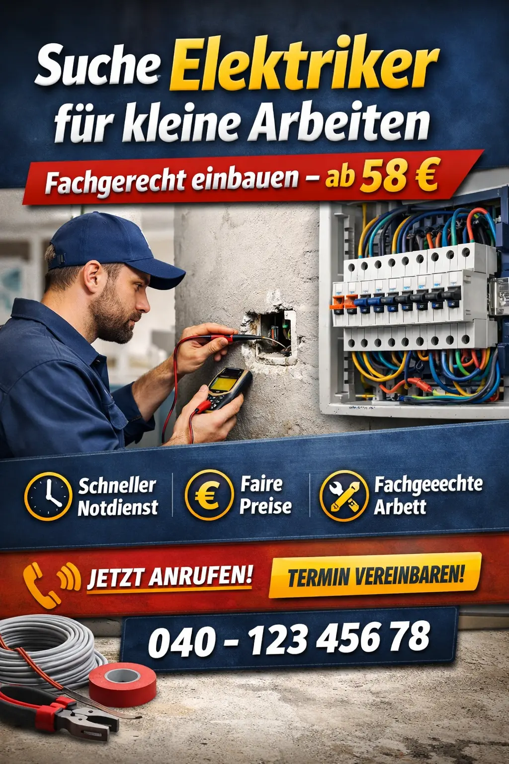 suche elektriker für kleine arbeiten