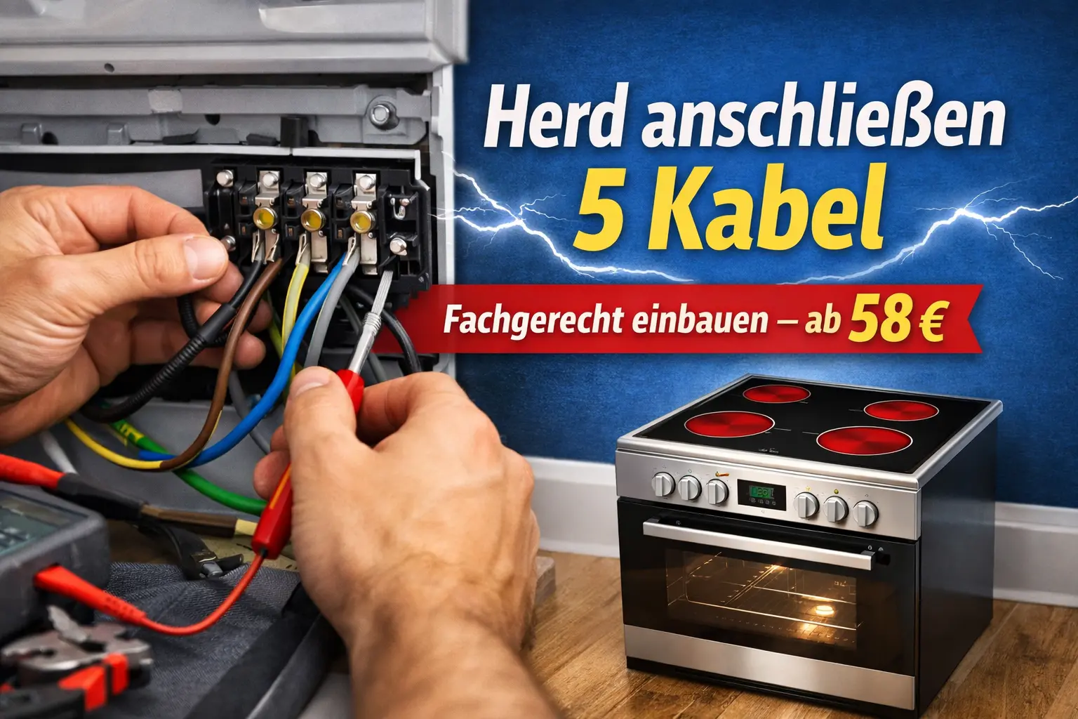 herd anschließen 5 kabel