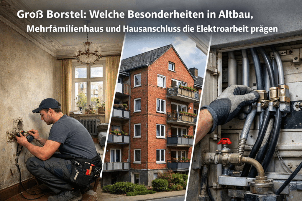 Elektriker arbeitet im Altbau Hausnetz..