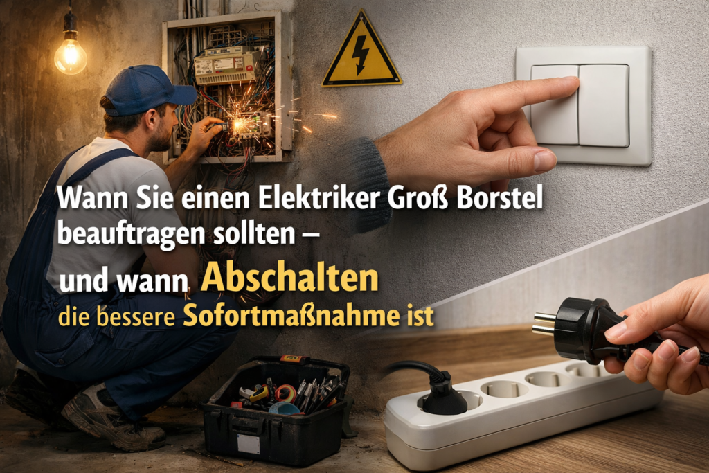 Elektriker und Stromabschaltung Szene.