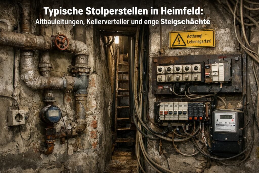 Alter Keller mit Leitungen und Panelalt