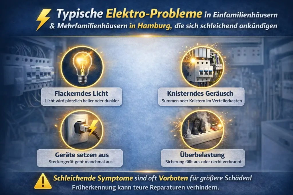 Typische Elektro-Probleme in Einfamilienhäusern und Mehrfamilienhäusern in Hamburg, die sich schleichend ankündigen