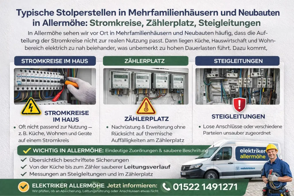 Typische Stolperstellen in Mehrfamilienhäusern und Neubauten in Allermöhe: Stromkreise, Zählerplatz, Steigleitungen