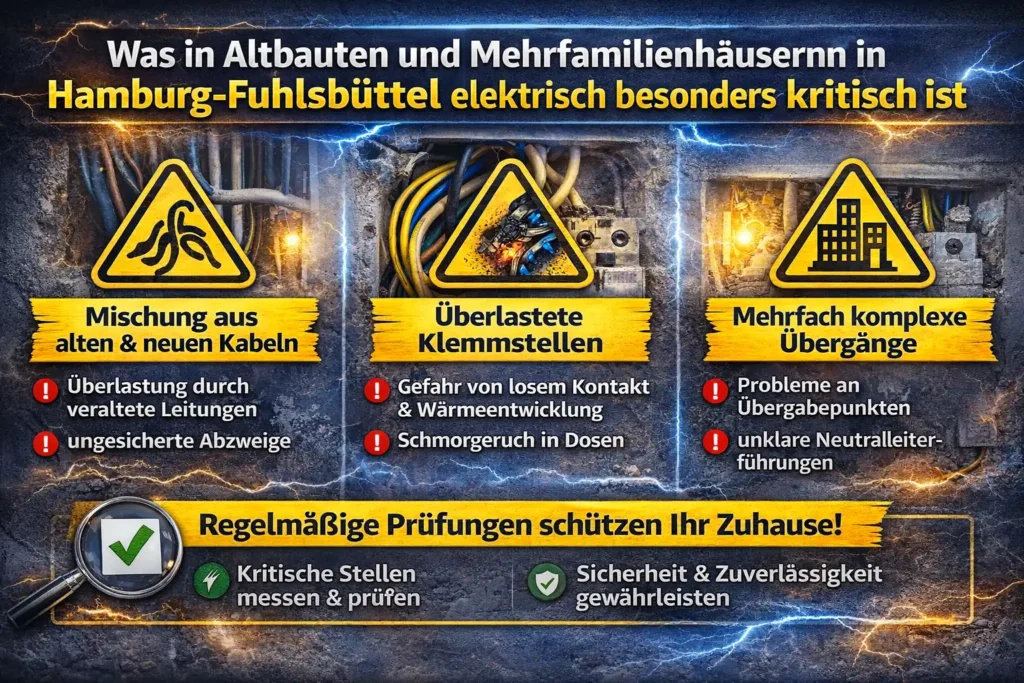 Was in Altbauten und Mehrfamilienhäusern in Hamburg-Fuhlsbüttel elektrisch besonders kritisch ist
