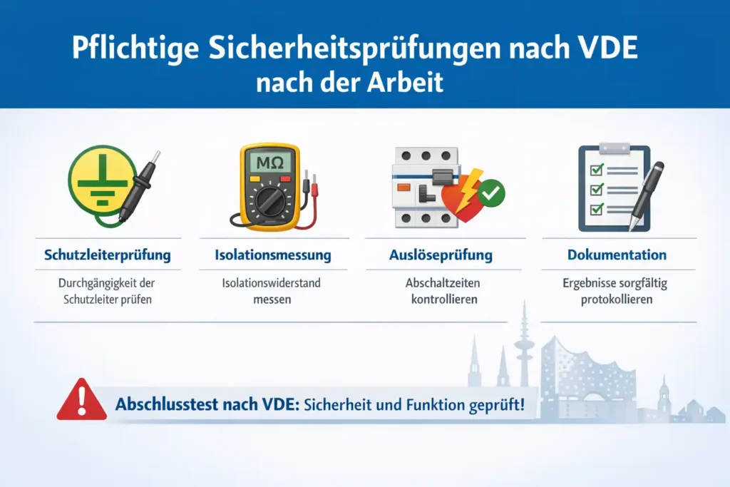 Welche Sicherheitsprüfungen nach VDE nach der Arbeit verpflichtend sind
